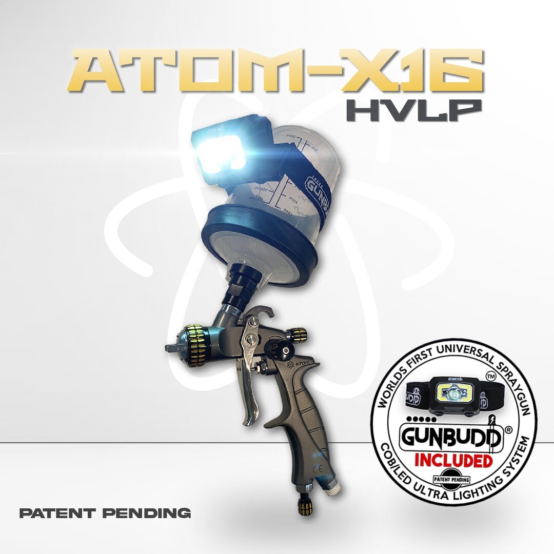 Atom Mini X16 Auto Paint Gun Pro Car Body & Touch-Up Sprayer With FREE GUNBUDD