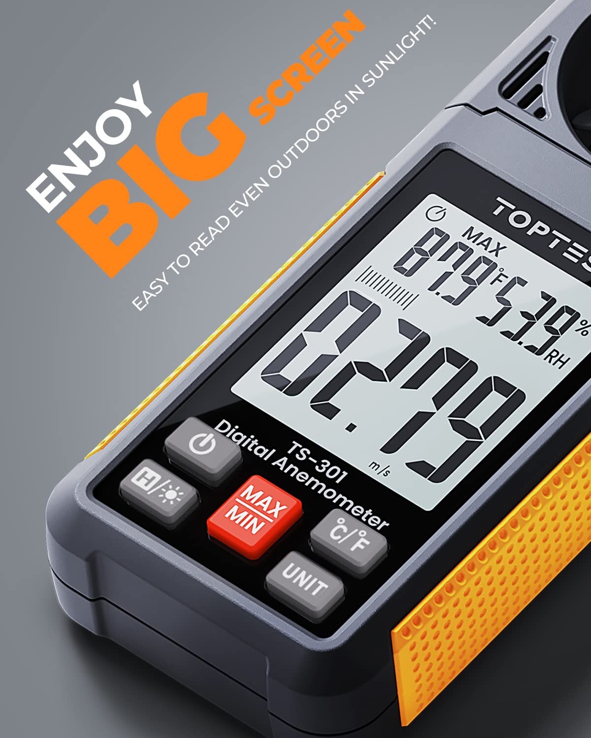 Portable Handheld Wind Speed Meter - 2.26" LCD Screen - 6 Measuring Units