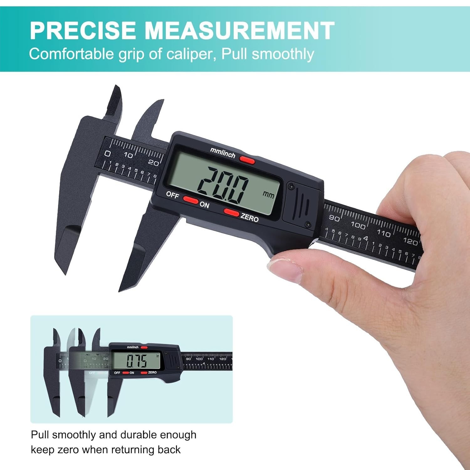 Precision Digital Caliper with Auto-Off 6" Measuring Tool - Accurate & Efficient