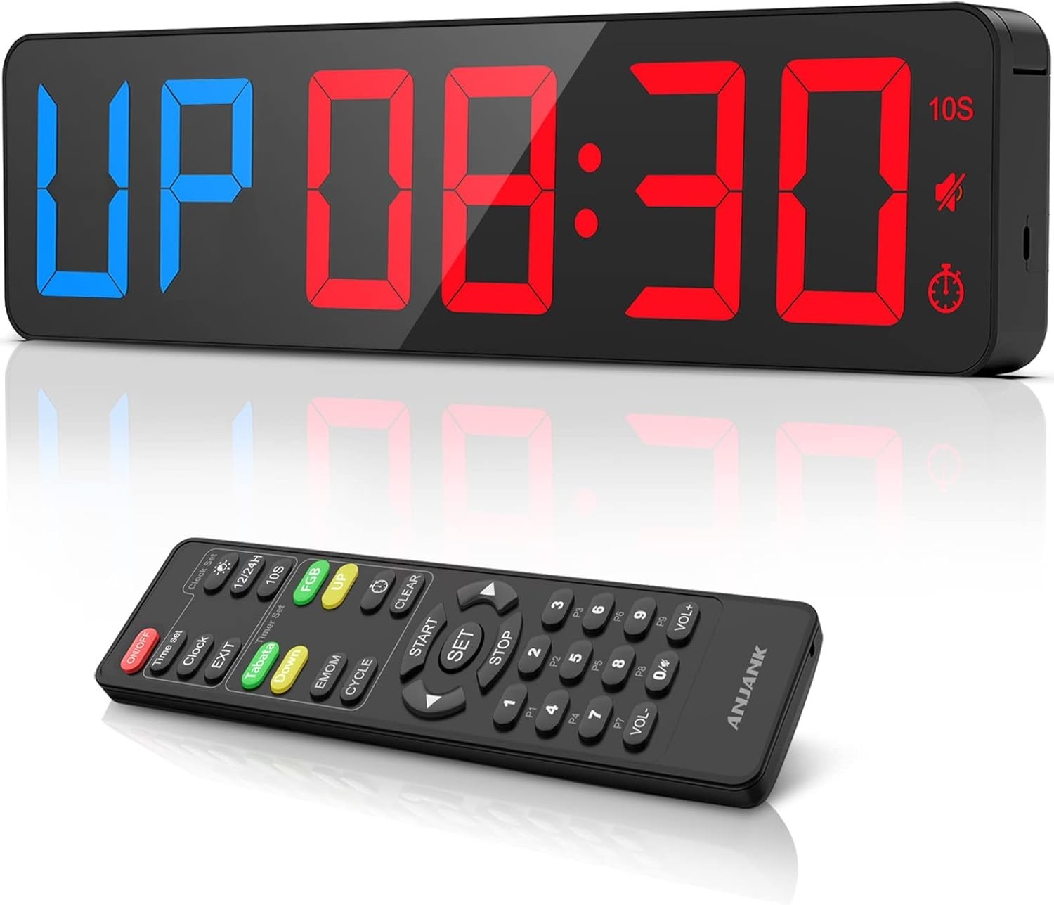Gym Timer 15" Large LED Display Wall Clock | Gym Interval Workout | Count Dow...