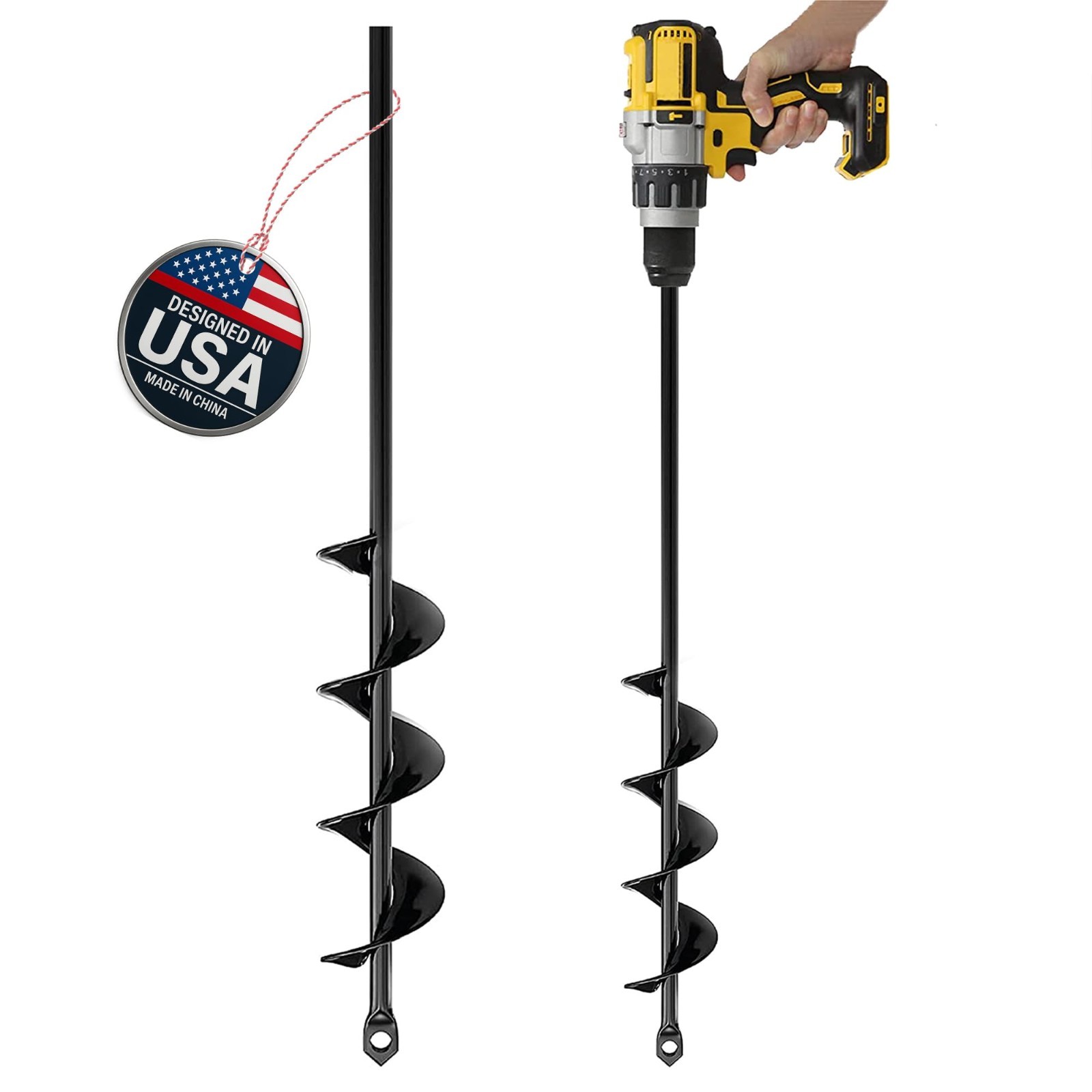 Auger Drill Bit for Planting 2 Pack 1.6 X 16 Inch & 3.5 X 16 Inch Set – Garden S