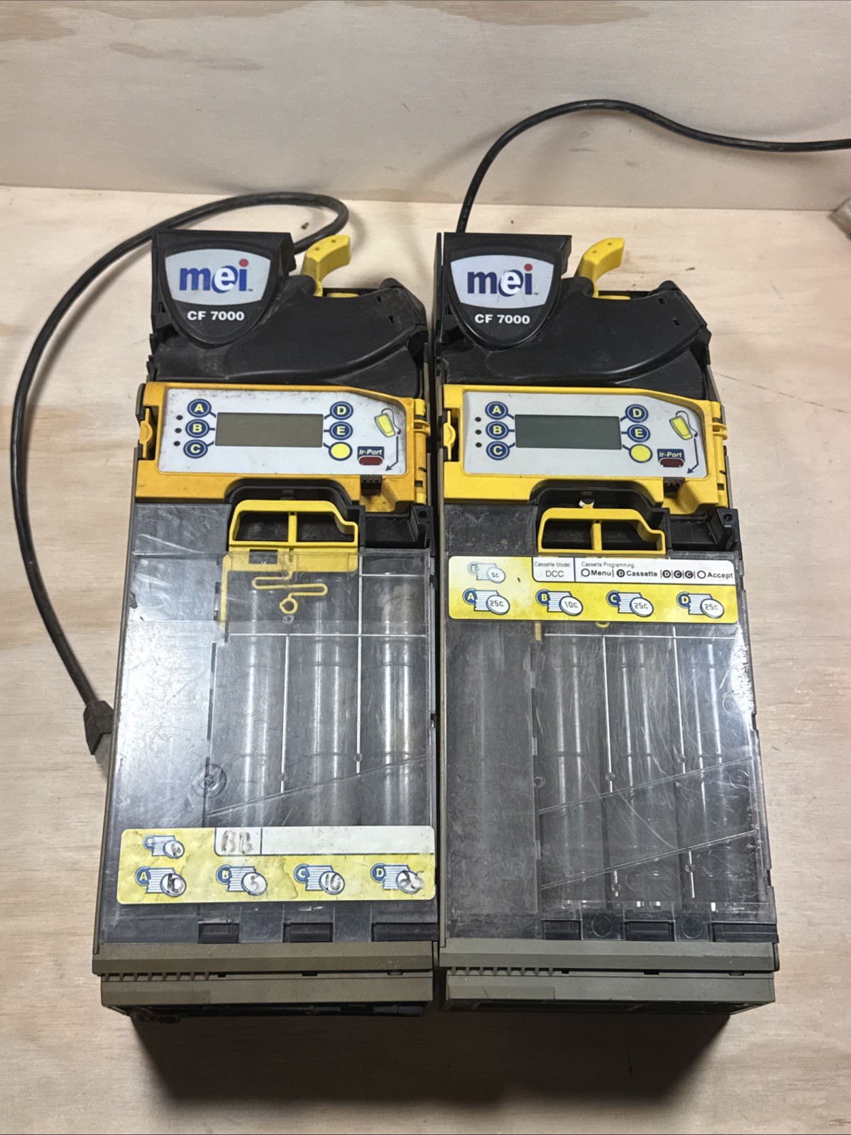 Lot Of 2 Mei CF 7000 Coin Changer Model Vending Machine MPN UNTESTED FOR PARTS