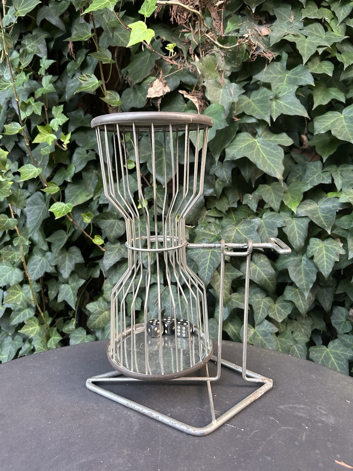 Vintage German Casino Chuck-A-Luck Metal Bird Cage Dice Tumbler