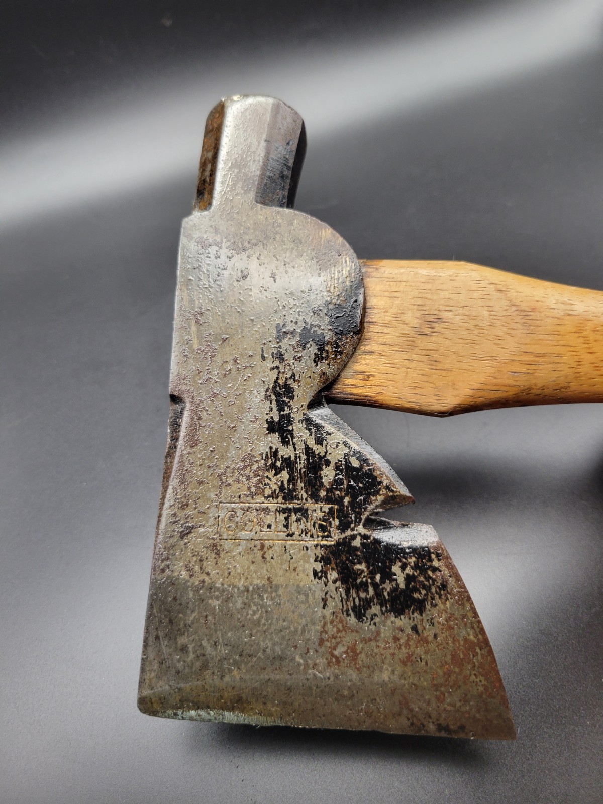 Vintage Collins Carpenter's Half Hatchet Hammer Nail Puller Axe N.E. Handle USA