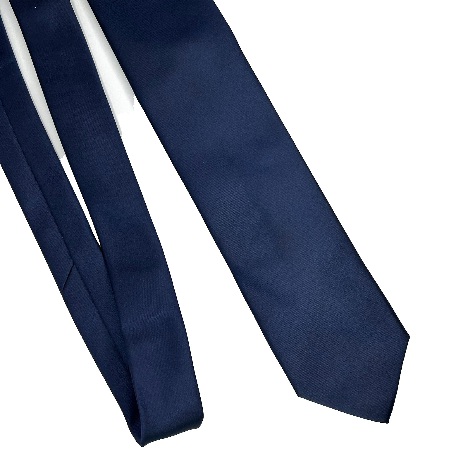 Michael Kors Mens Tie Navy Blue Solid Slim 3”Wide-Slight Sheen Modern Classic
