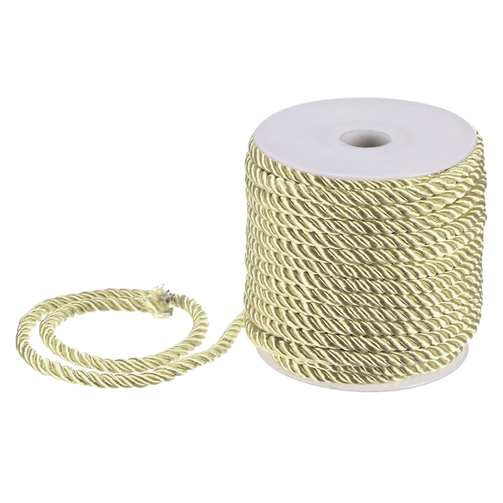 22 Yards Soft Twisted Rope Trim, 5mm Beige Polyester Cord for DIY Craft