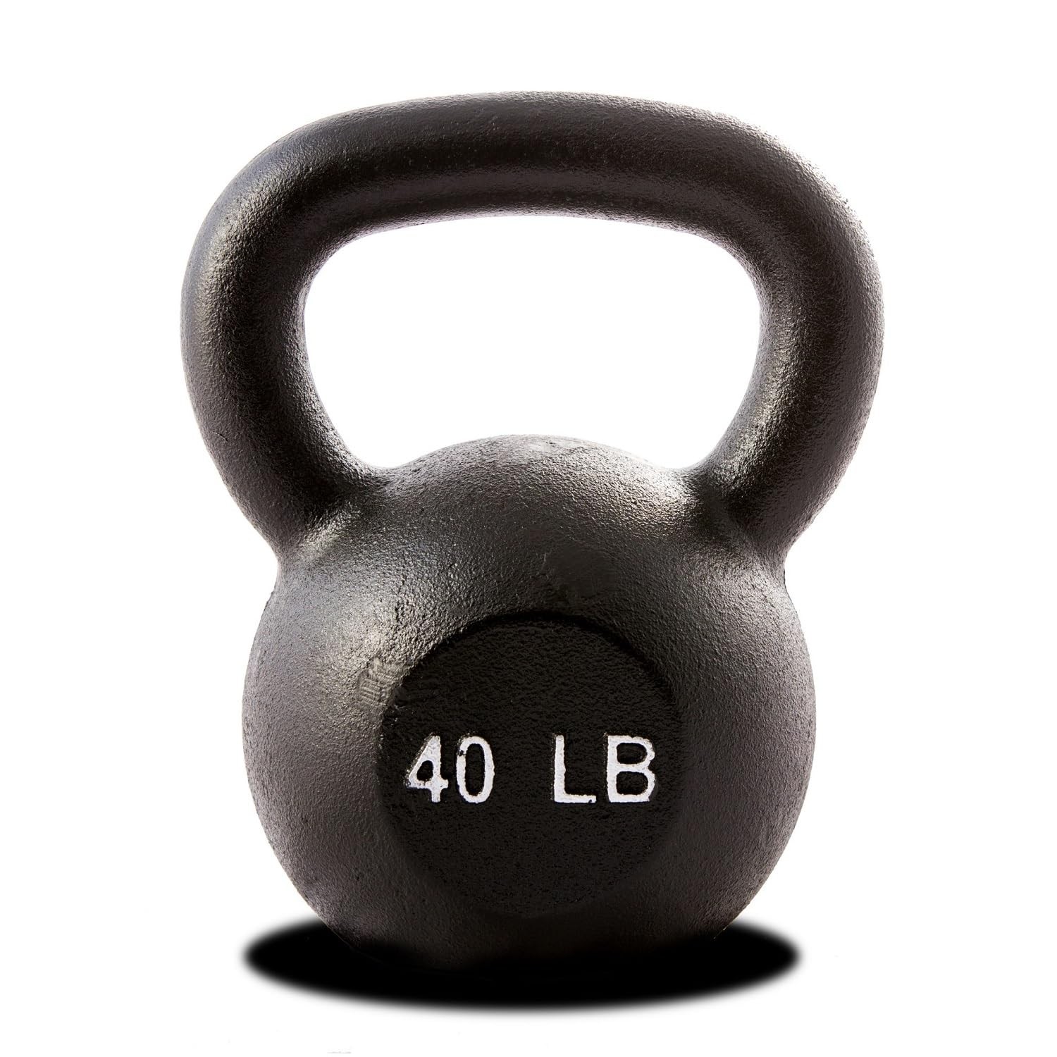 York Barbell Kettlebell Weights – 40 LB Cast Iron Kettlebells with Matte Black