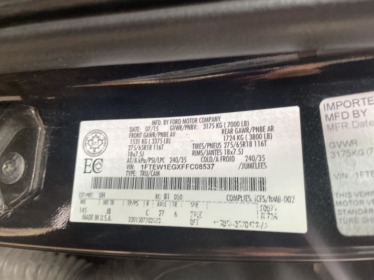 F150 2015 Air Shutter 973105