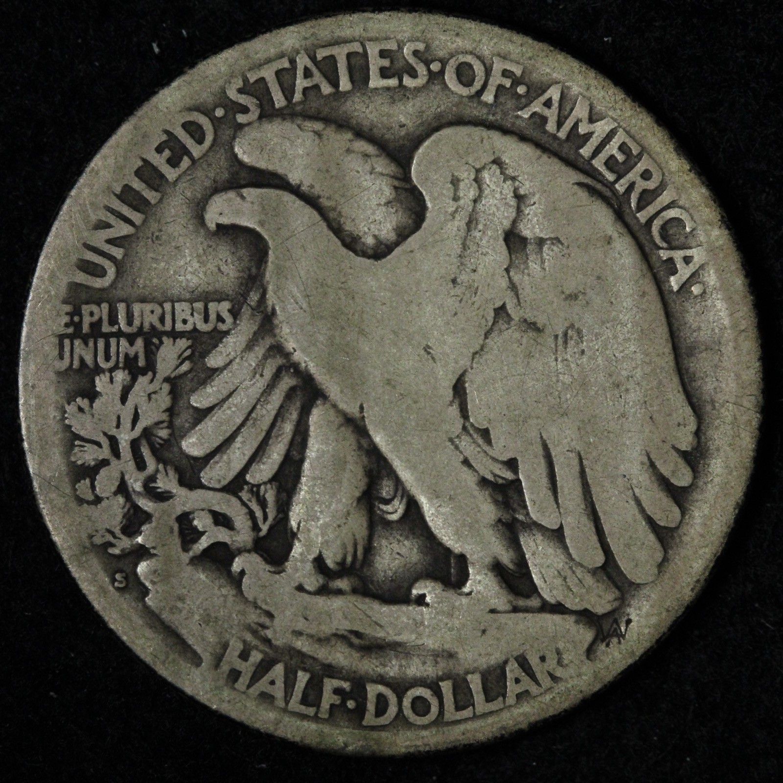1921-S Walking Liberty Silver Half Dollar VG E355 WALM