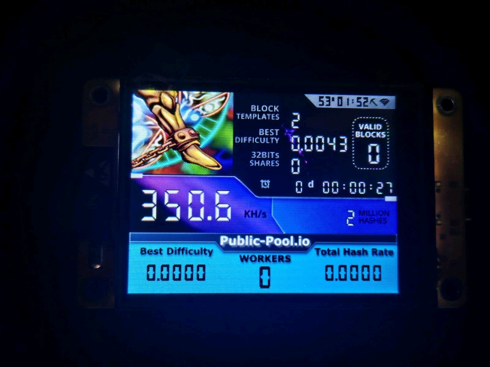 Nerdminer V2 350KH/s ☆Exodia Left Leg Edition☆ Bitcoin Solo Nerd Miner + Case