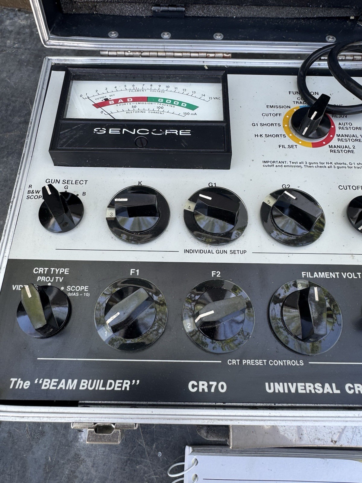 Sencore CR70 Beam Builder CRT Analyzer & Restorer w/Manual Powers On Untested