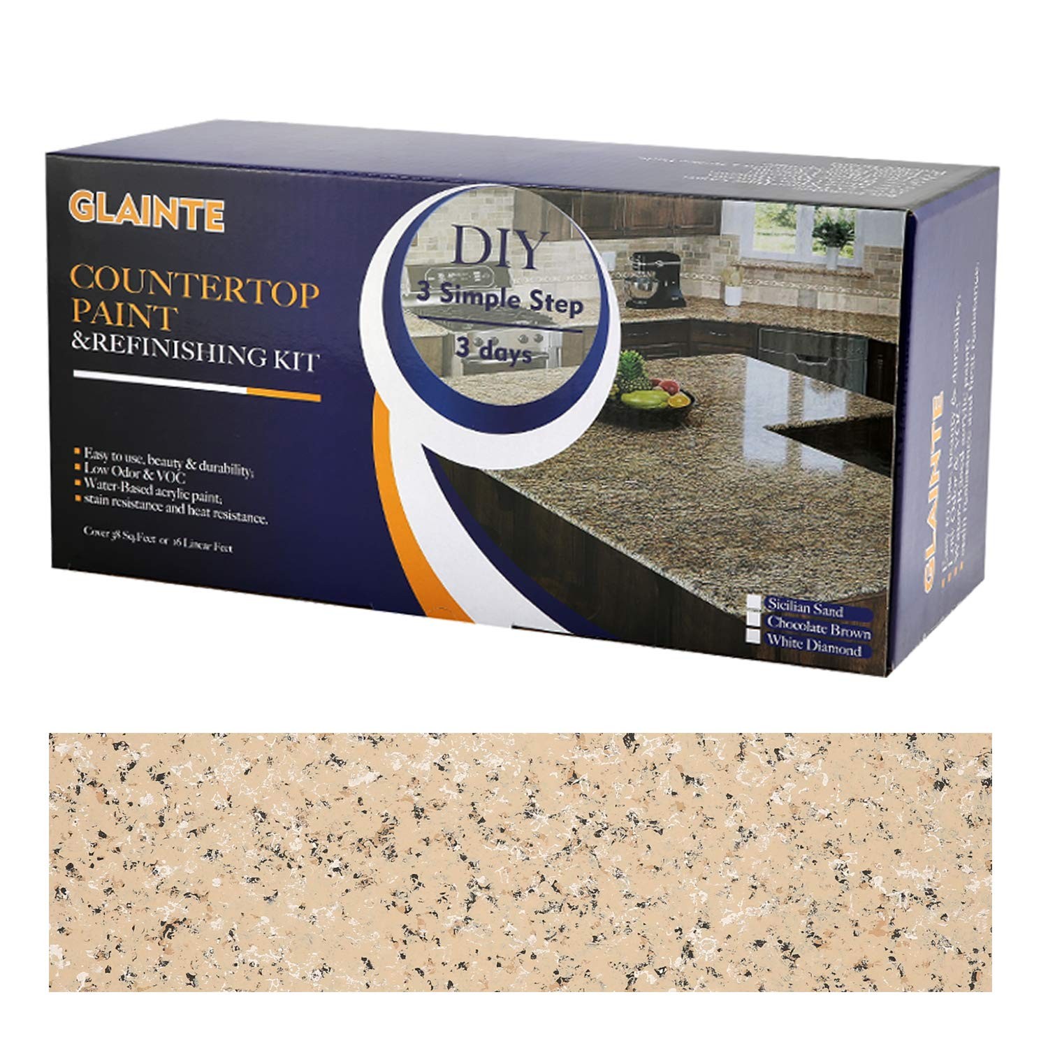 Granite Countertop Paint Kit - Sand Counter Refinishing Kit for Kitchen Bathroom