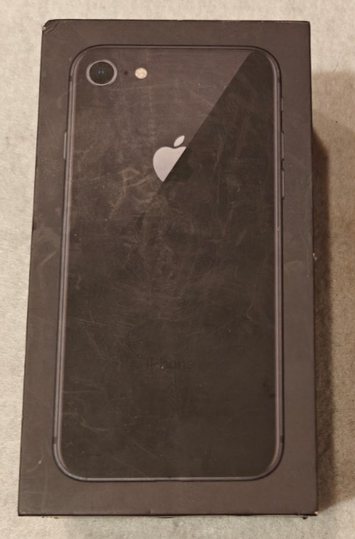 iPhone 8 Box, MQ752LL/A, w/ headphones, cable, charger