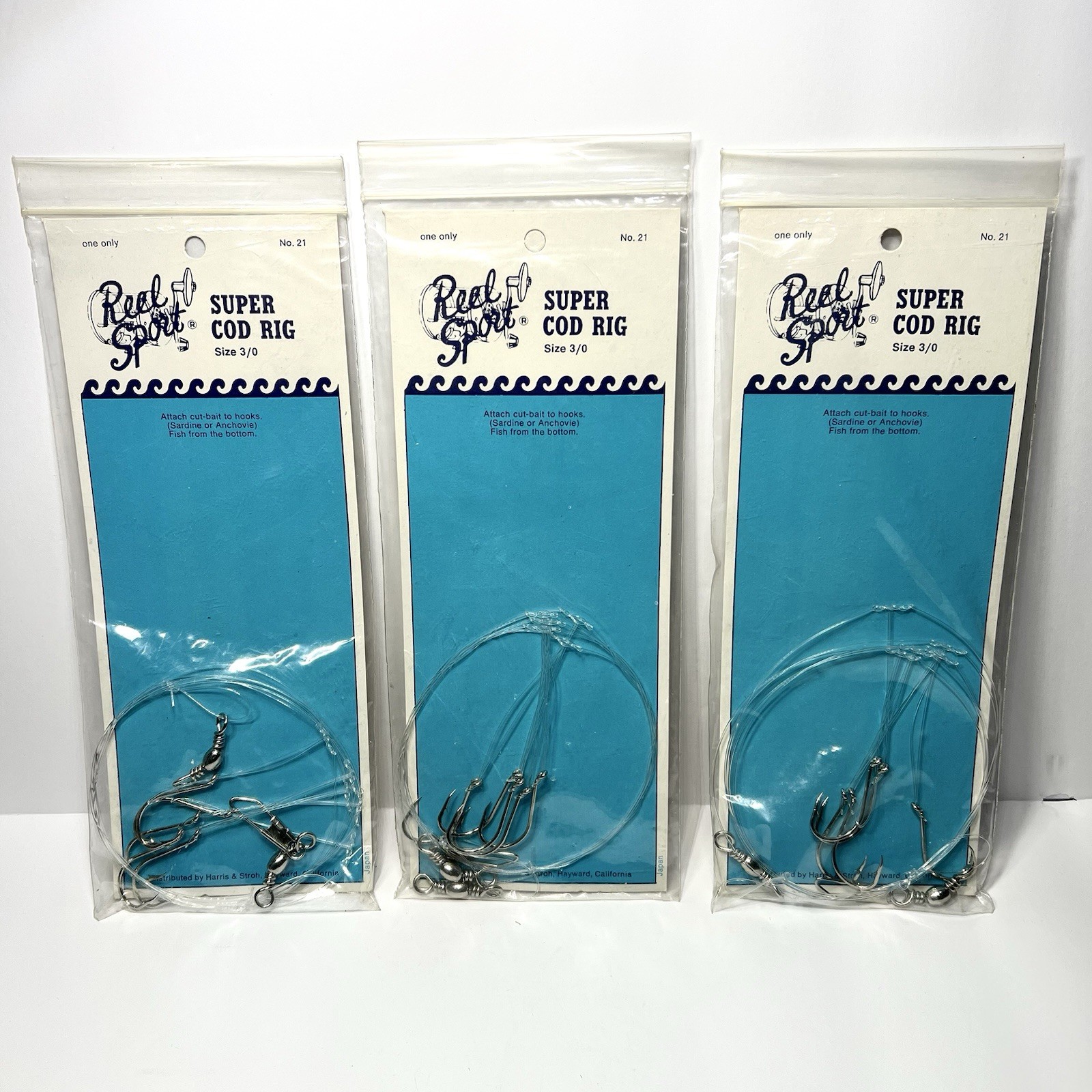Lot Of 3 Reel Sport Super Cod Rigs in size 3/0.