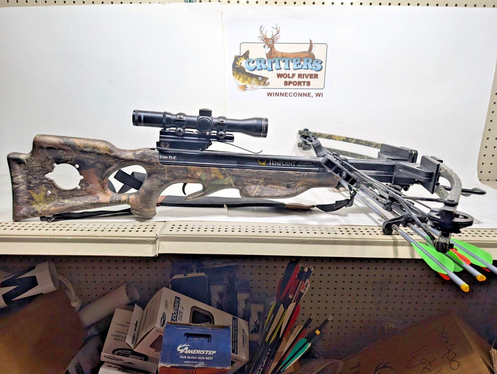 TenPoint TL4 Crossbow Pkg with Rope Cocking Device, Quiver, Bolts and Scope