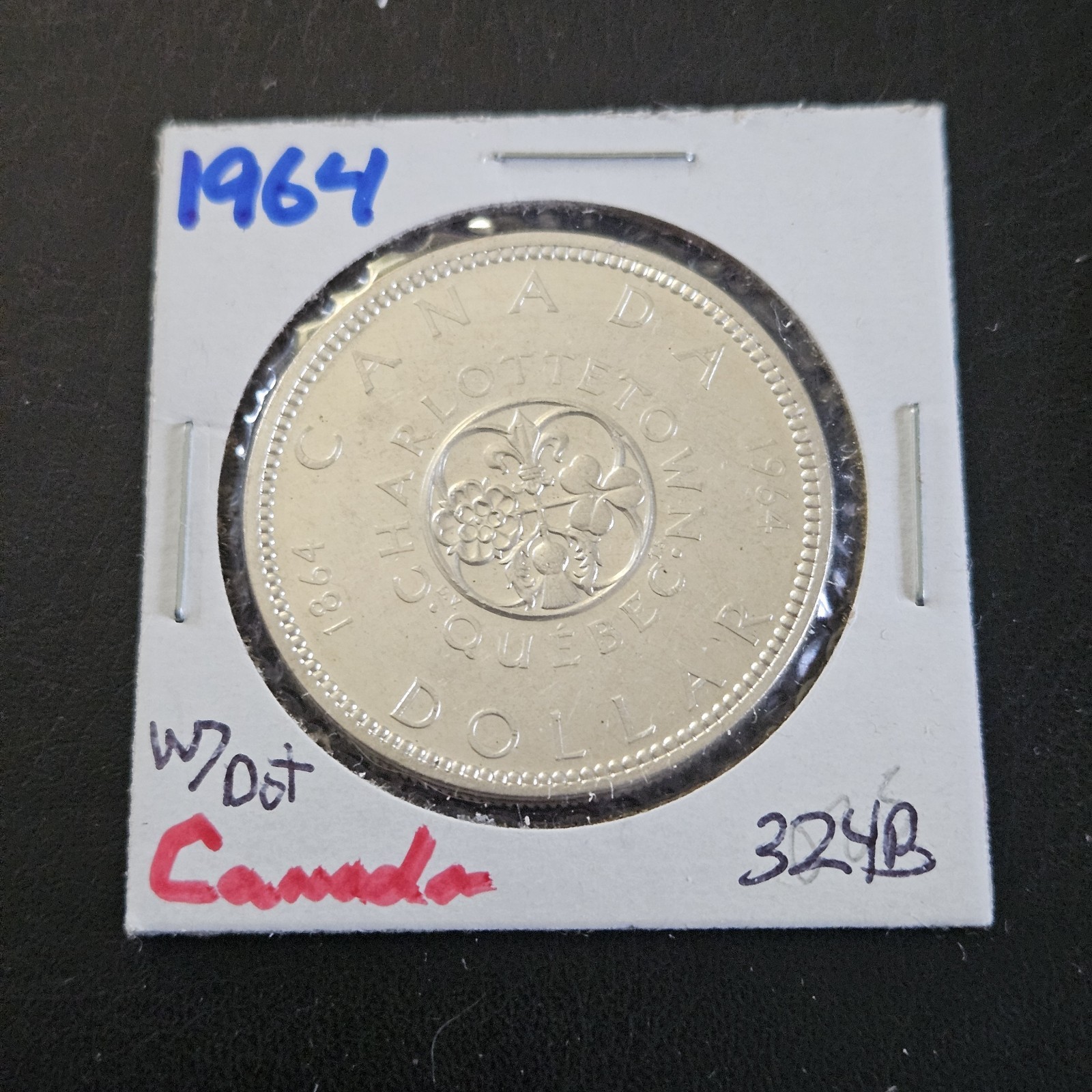1964 Canada Silver Dollar. 80%. Elizabeth II.     CANAK
