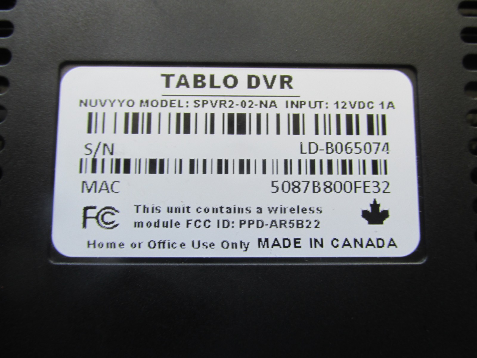 tablo dvr model nuvyyo spvr2-02-na