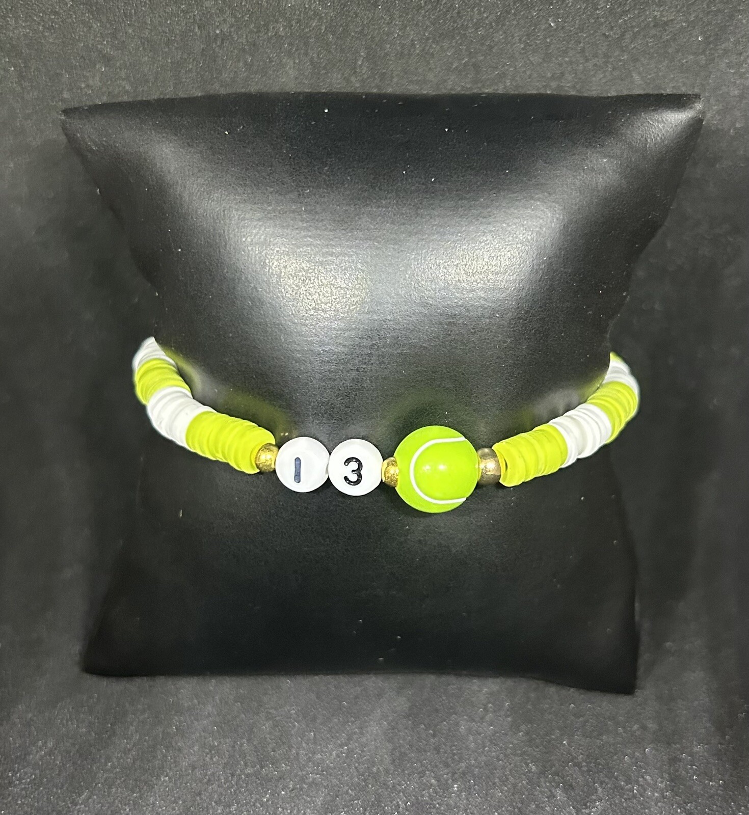 Tennis (Sport & Number) Heishi Bracelet