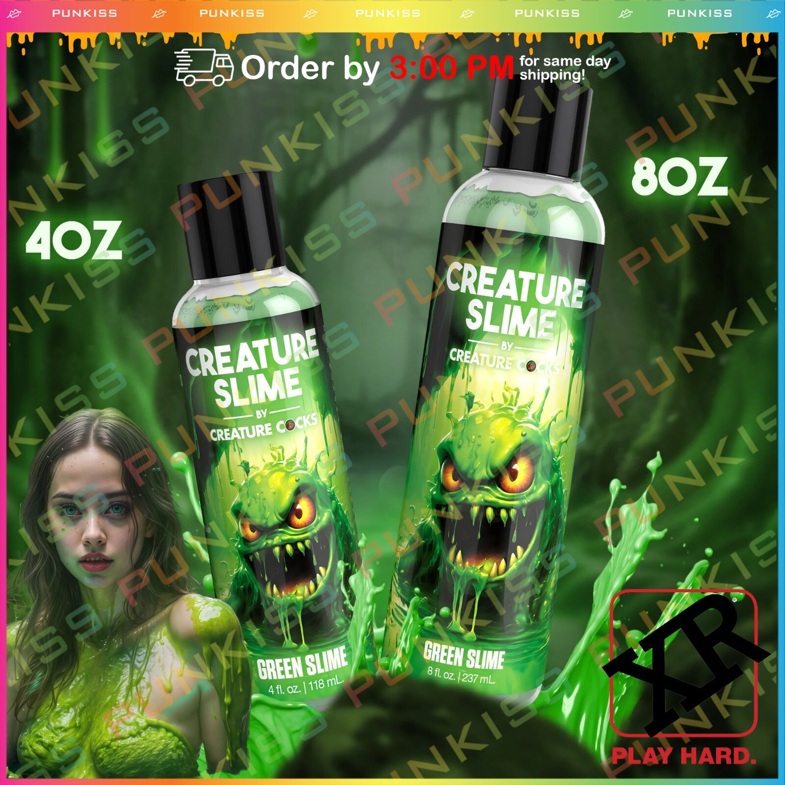 Creature Slime Green Slime Water-Based Premium Lubricant Lube Sex Gel Pick Size