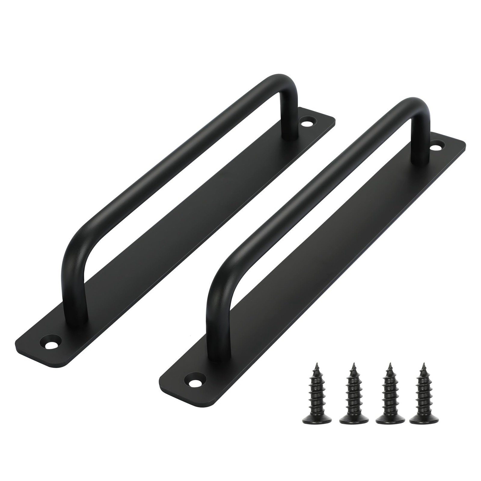Malimali 10 Pack Black Aluminium Barn Door Handles 7-1/2" Hole Center Modern Des
