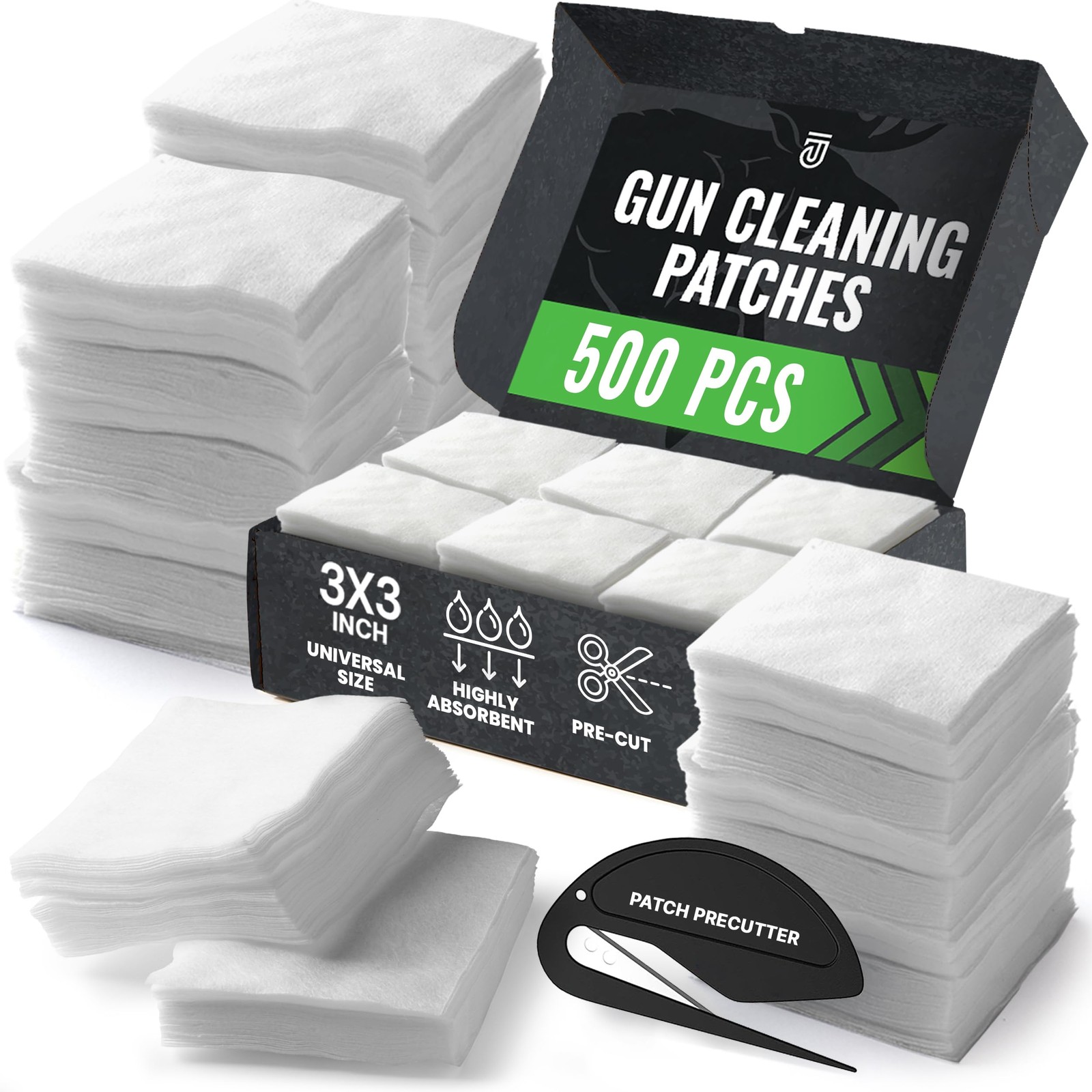 500 Pcs 3" Gun Cleaning Patches - Professional Gun Cleaning Supplies, 3x3 Gun