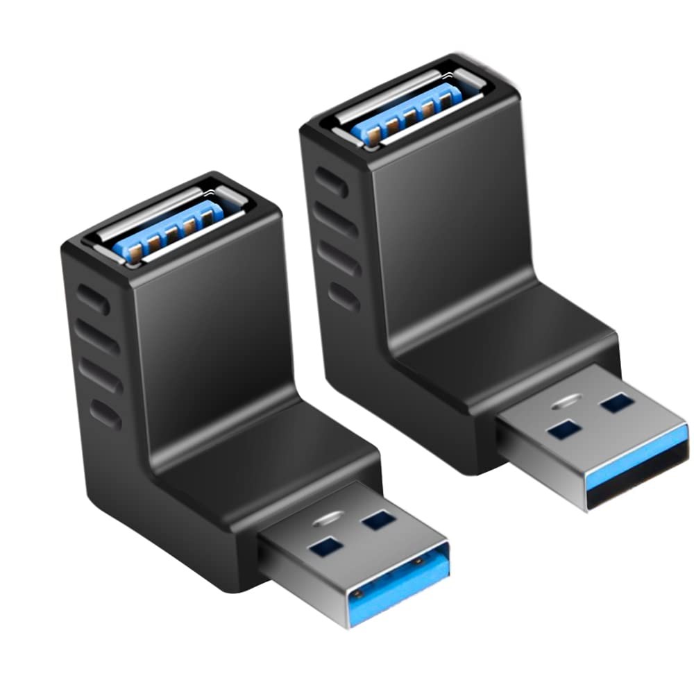 Oxsubor USB 3.0 Adapter 90 Degree Male to Female Combo Vertical Up and black
