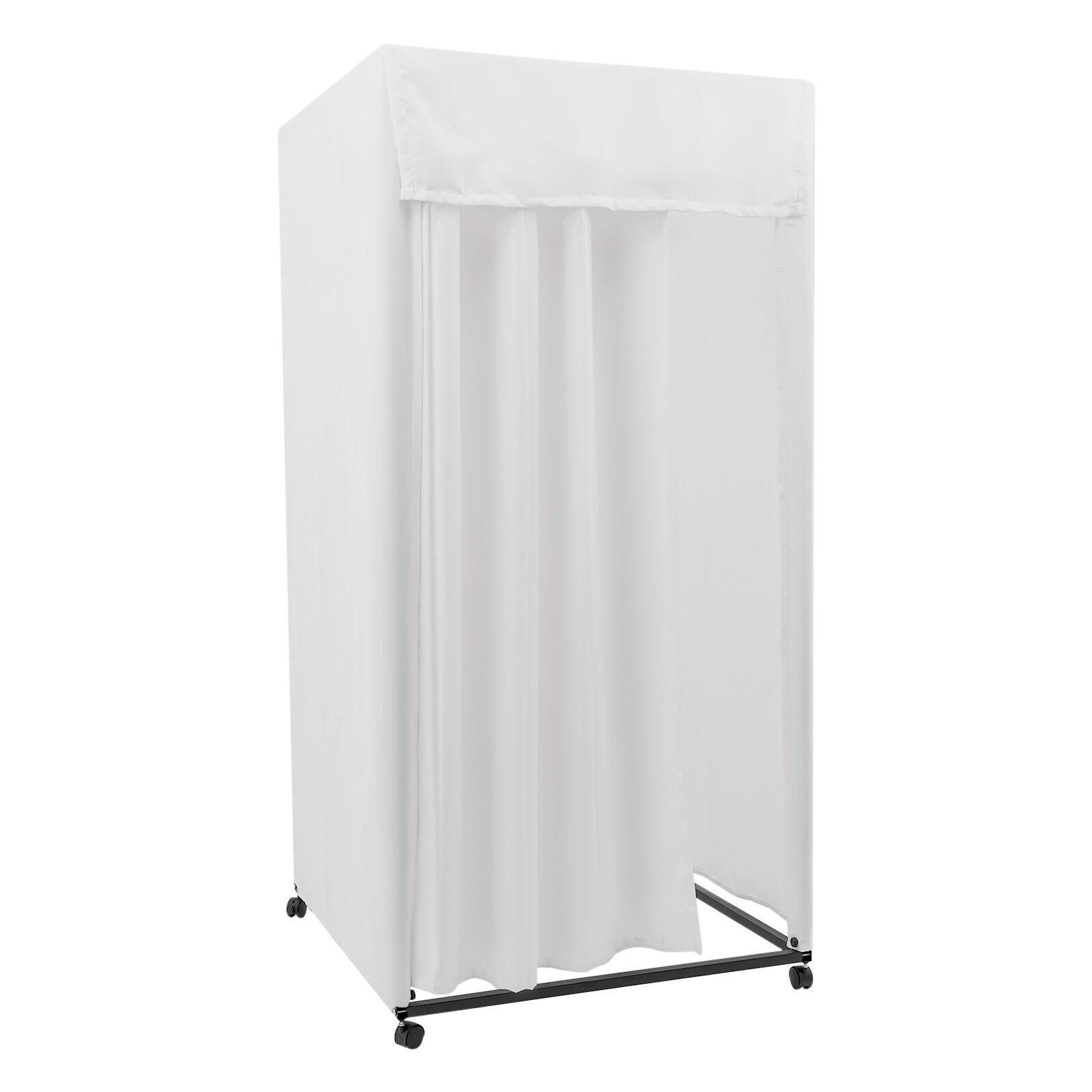 4-Wheels Portable Rectangular Dressing Room Freestanding Fitting Room Movable
