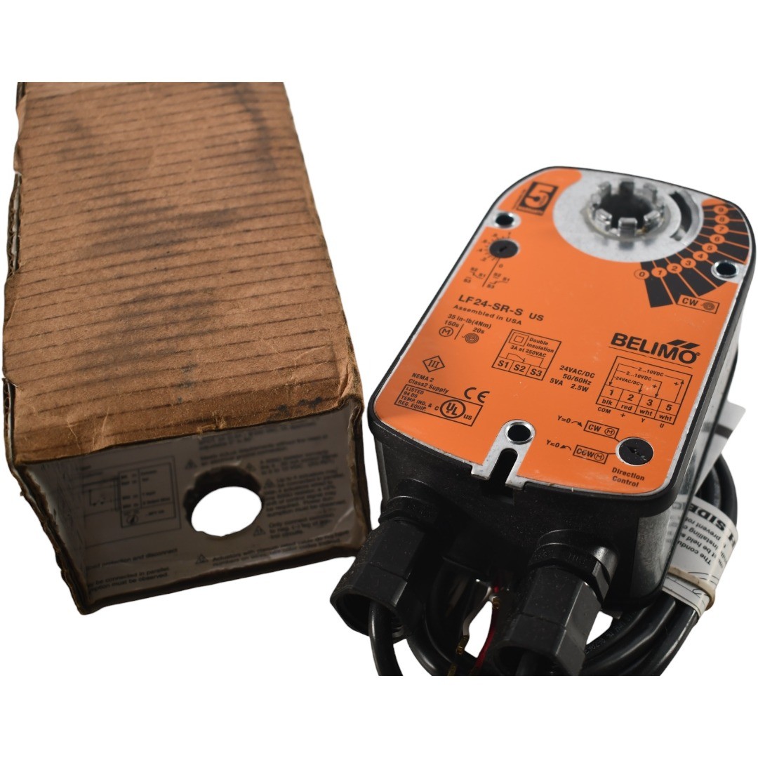 NEW Belimo LF24-SR-S US Spring Return Actuator 24V Modulating 35 in-lb Aux Switc