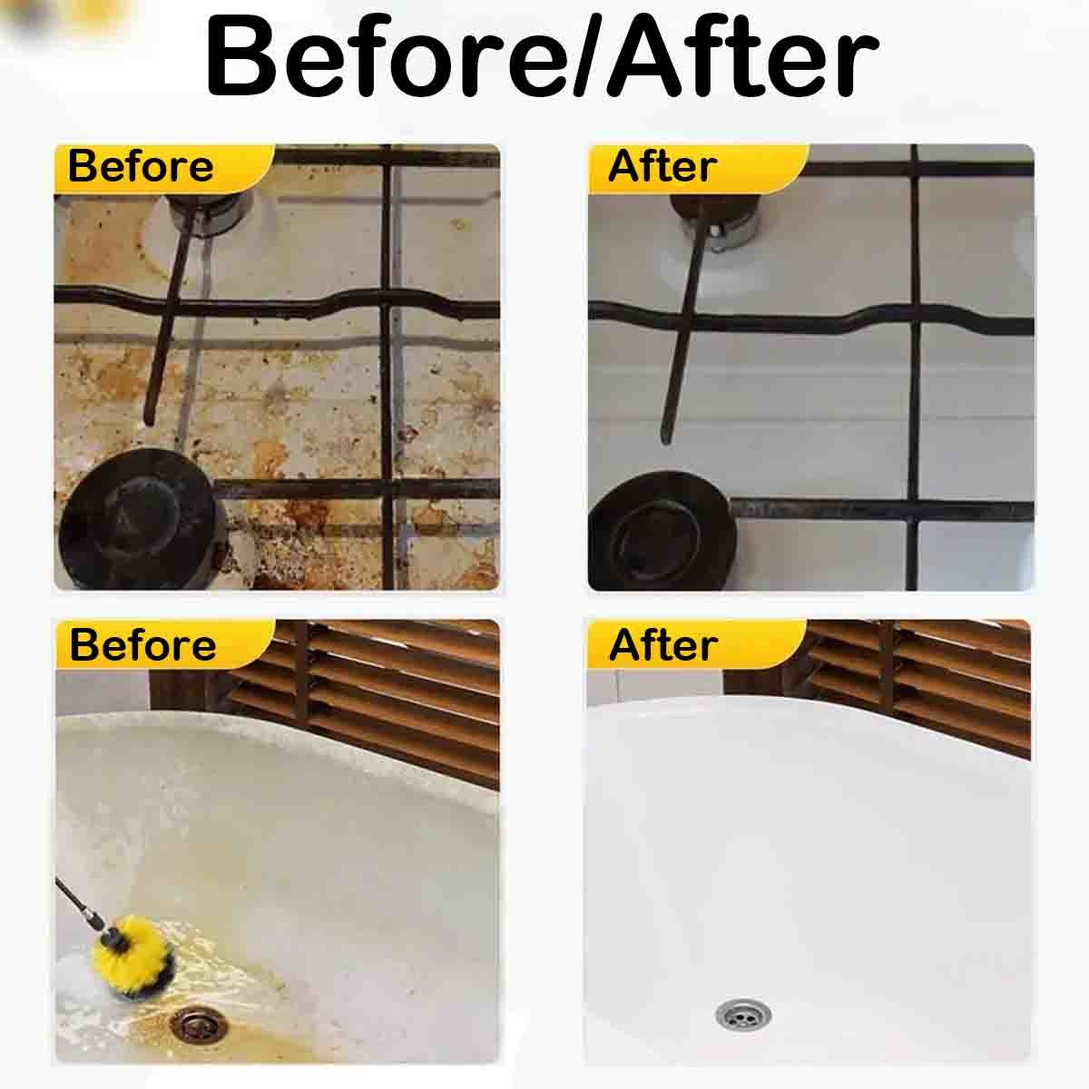 3 Pack Drill Power Scrubber Cleaning Brush, All Purpose Drill Scrub Brushes Kit