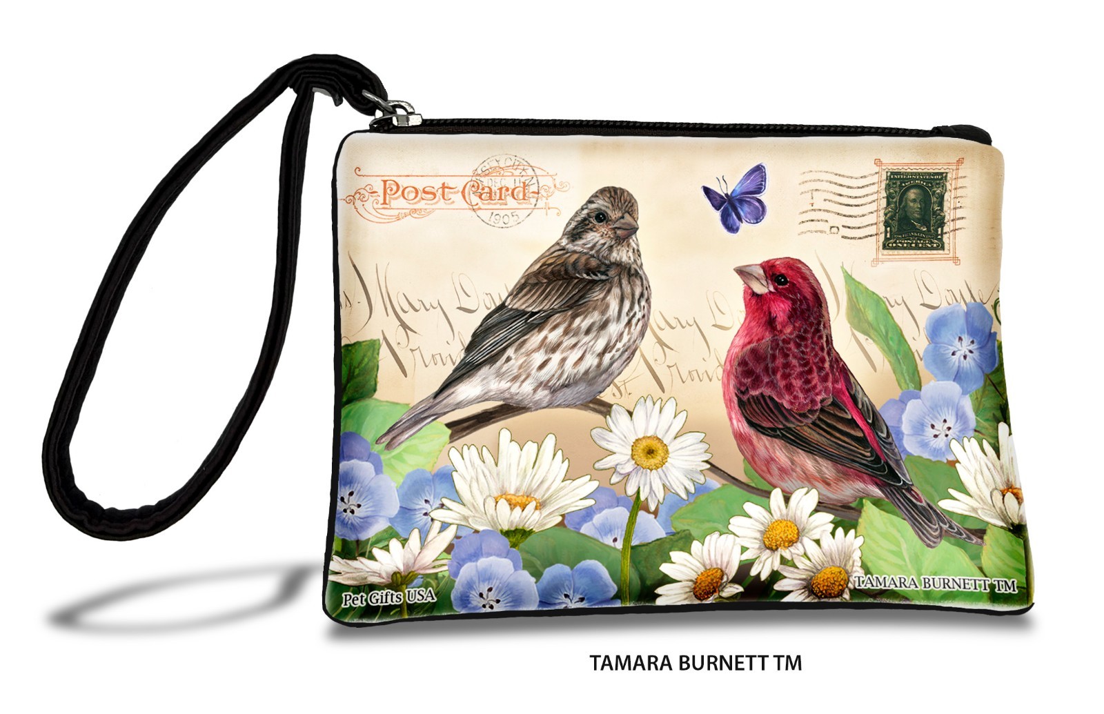 Purple Finches Zippies Pet Pouch Coin Purse