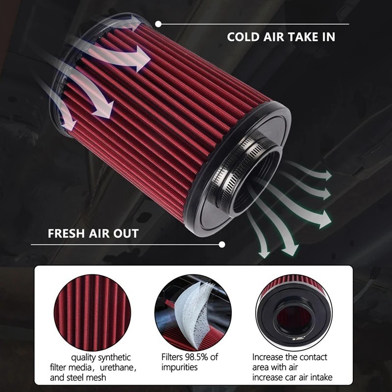 70MM High Flow Car Air Filter E-2993 Cold Air Intake Air Filter for Ford Focus E