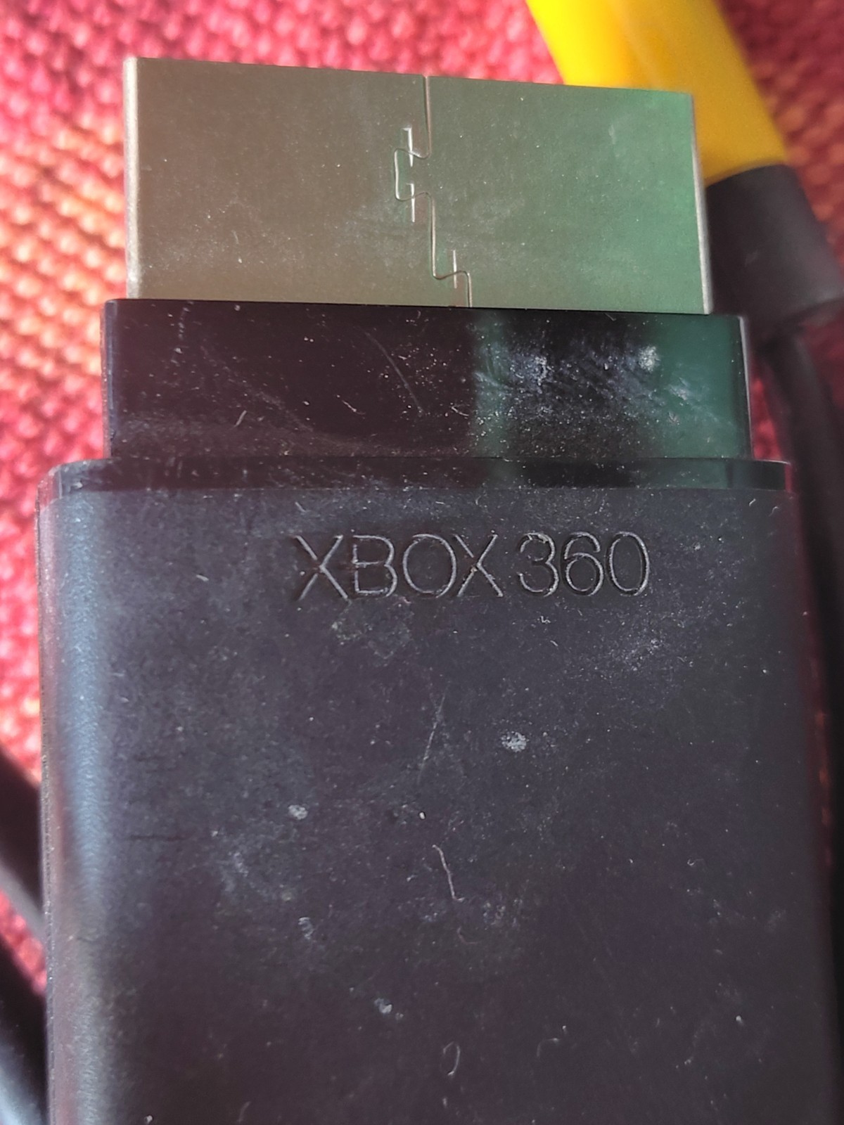 XBOX 360 Composite (RCA) AV Cable - Black - Cleaned & Tested - USED