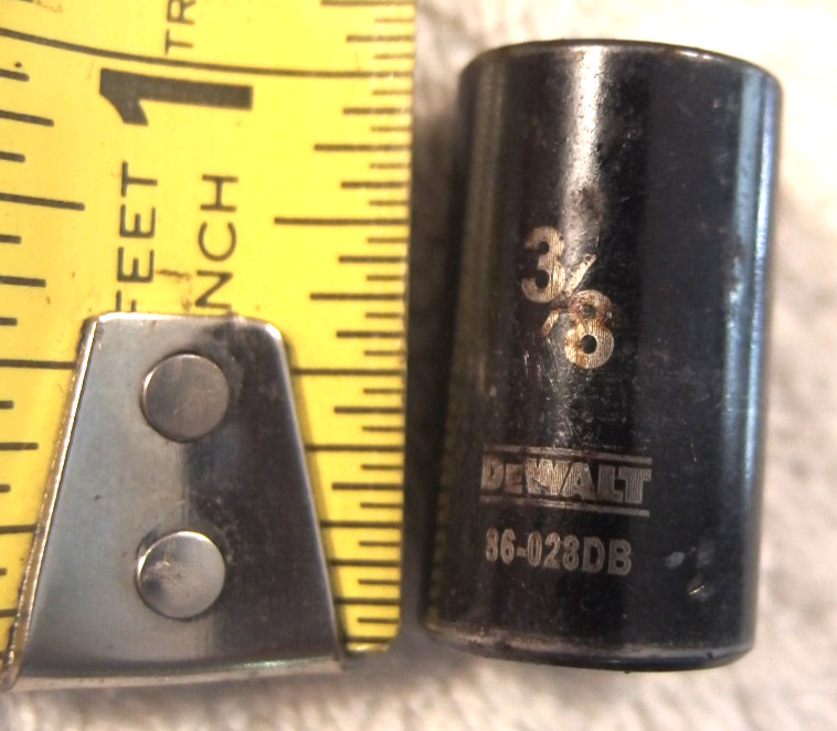 3/8" x 1/4" Dr Dewalt SAE Black Chrome Socket  86-028DB 6 Pt VTg tool