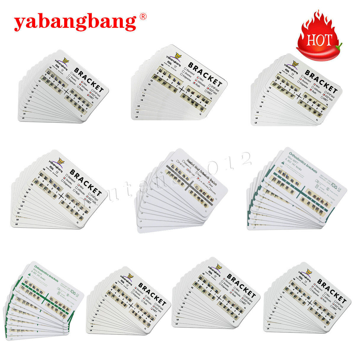 10 Packs Dental Orthodontic Brackets Braces Metal Mini MBT/Roth.022 Hook 3 4 5
