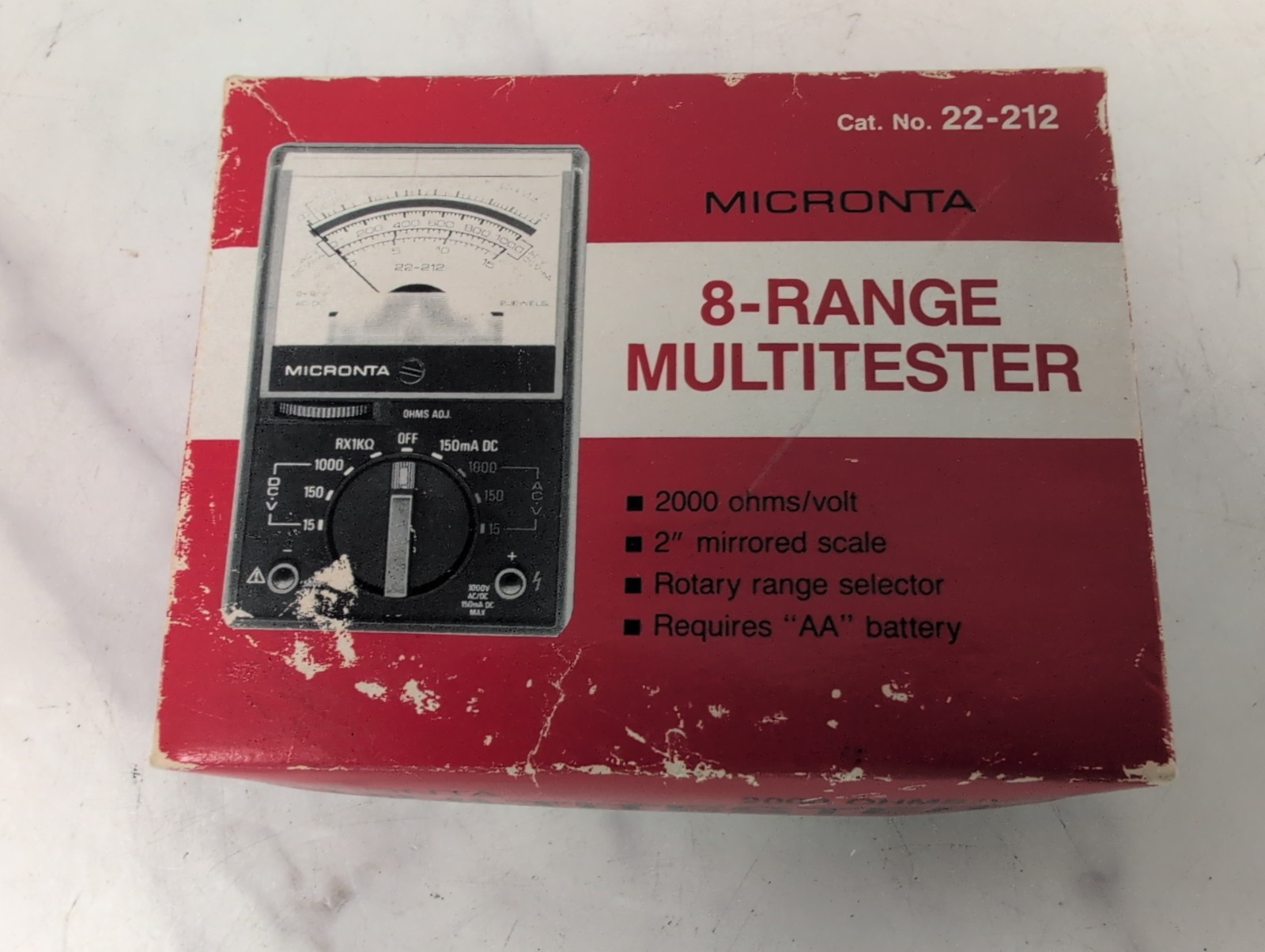 Vintage RadioShack Micronta 22-212 Multimeter 8 Range AC/DC Current Ohms Tester