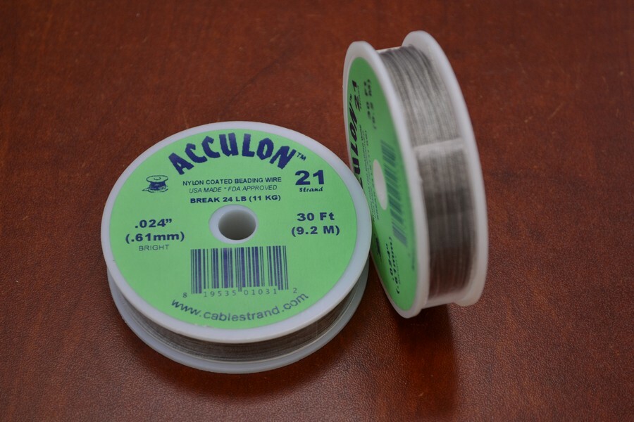 ACCULON BRIGHT 21 STRAND BEADING WIRE .024" (.61mm) 30 FEET  #T-1506