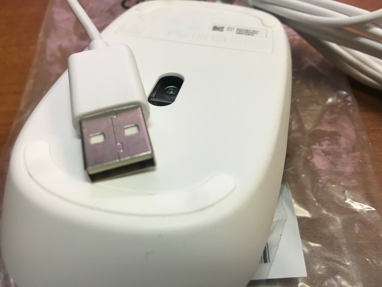 New 802454-001 HP Mouse - White Merapi wired USB Mouse