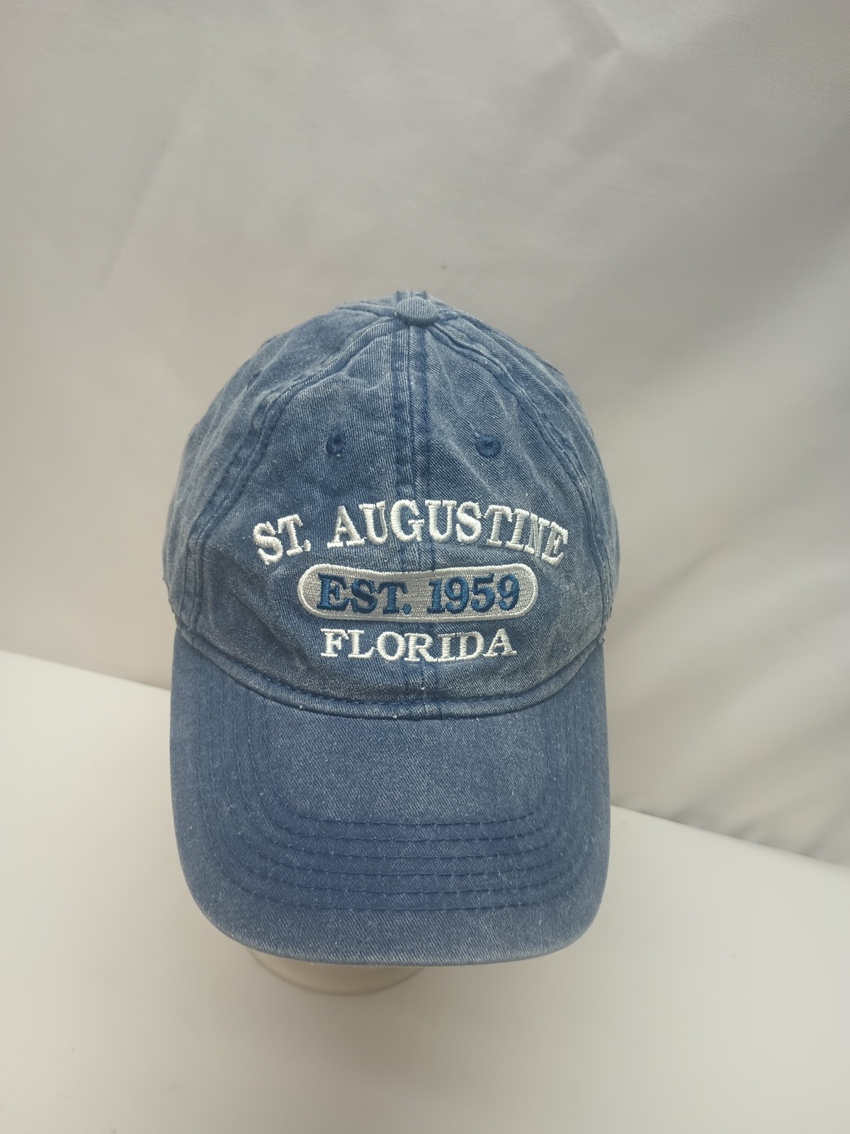 St. Augustine Florida Blue washed out Strapback Hat Cap