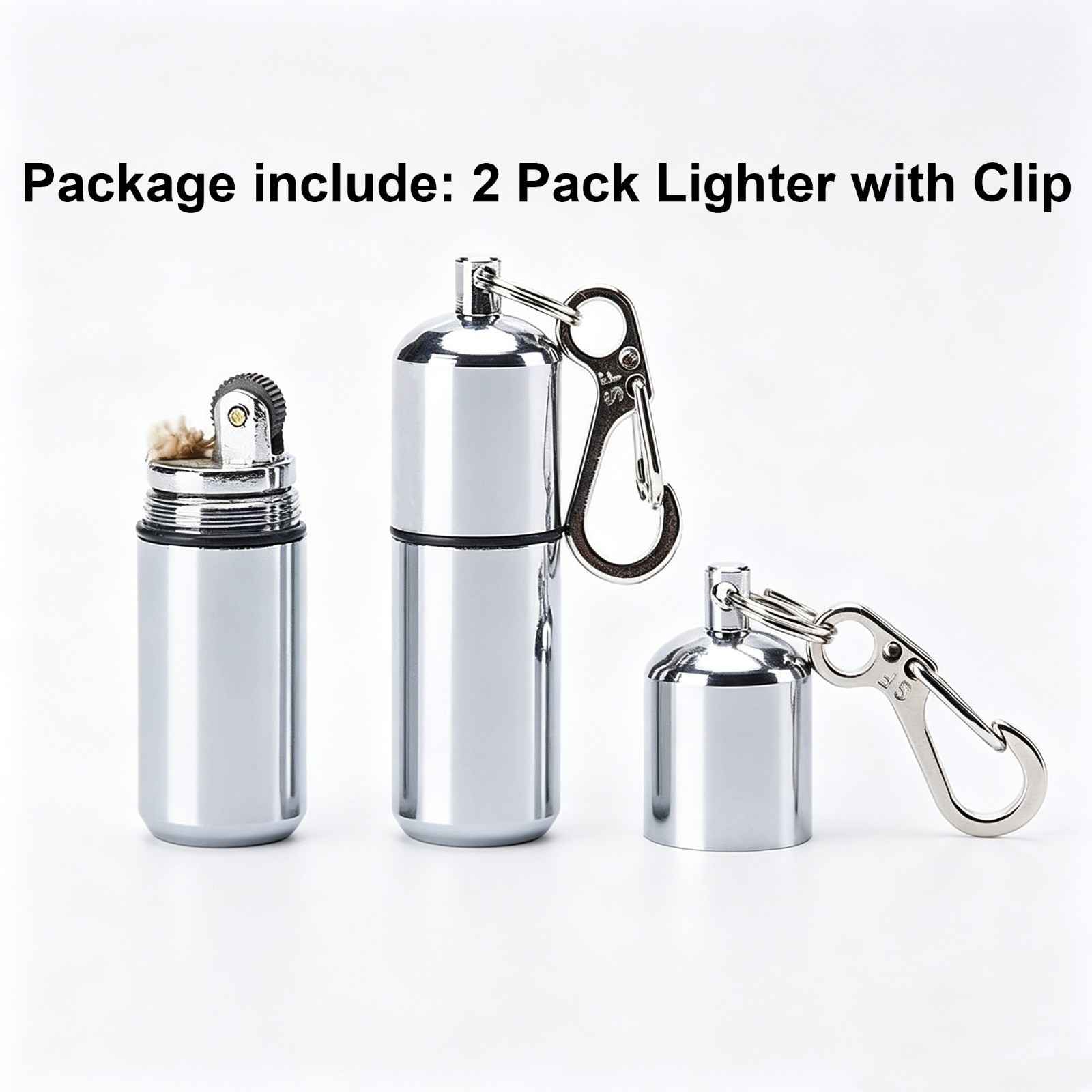 2 Pack EDC Peanut Waterproof Keychain Mini Lighter for Fire Starter Emergency