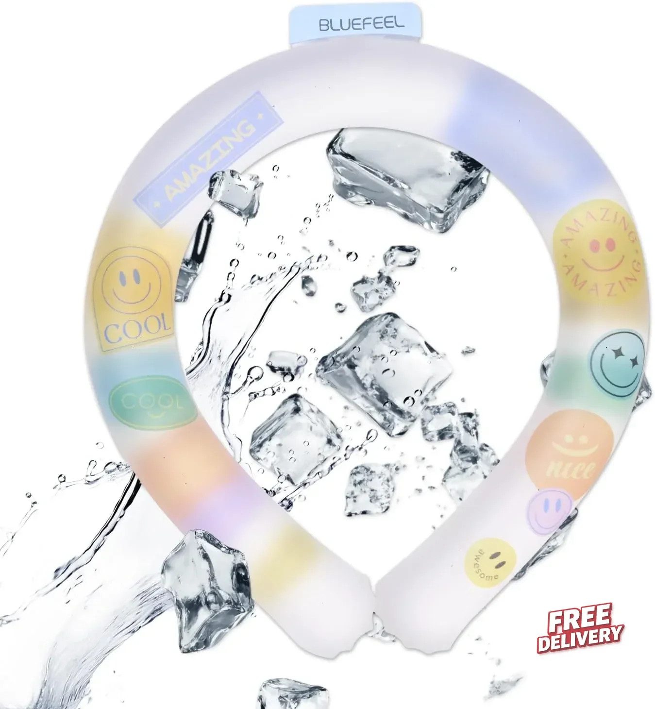 BLUEFEEL Neck Cooler Ice Ring | Wearable Cooling Tube Neck Wrap with Gel Ice Pac