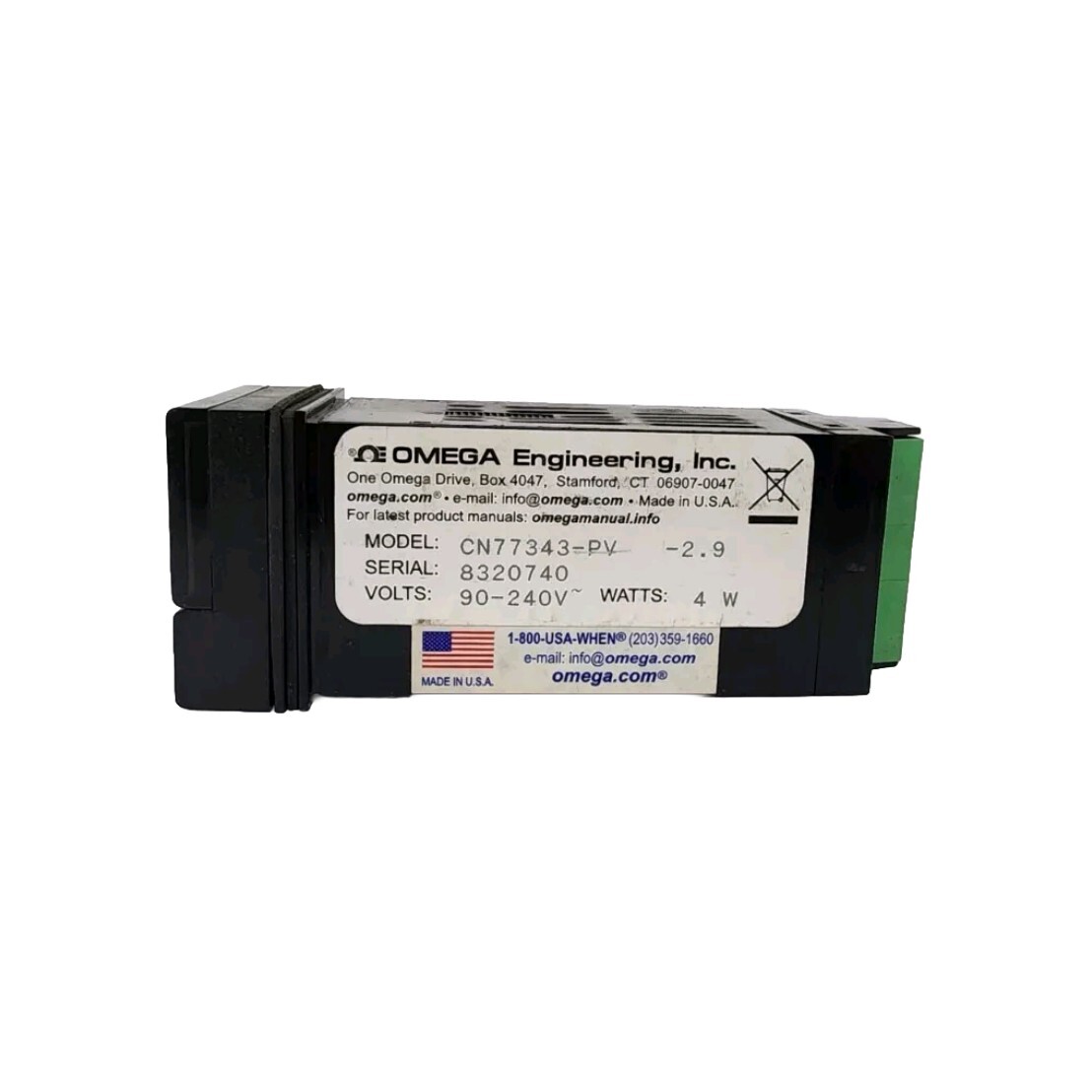 OMEGA ENGINEERING CN777343-PV TEMPERATURE CONTROLLER 90-240V