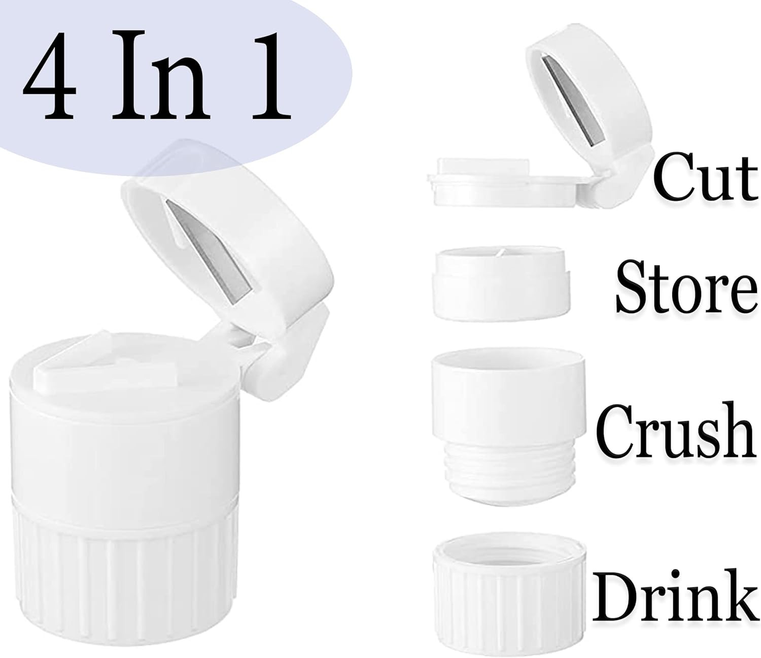 Rehabilitation Advantage 4-In-1 Pill Cutter, Crusher, Storage Container