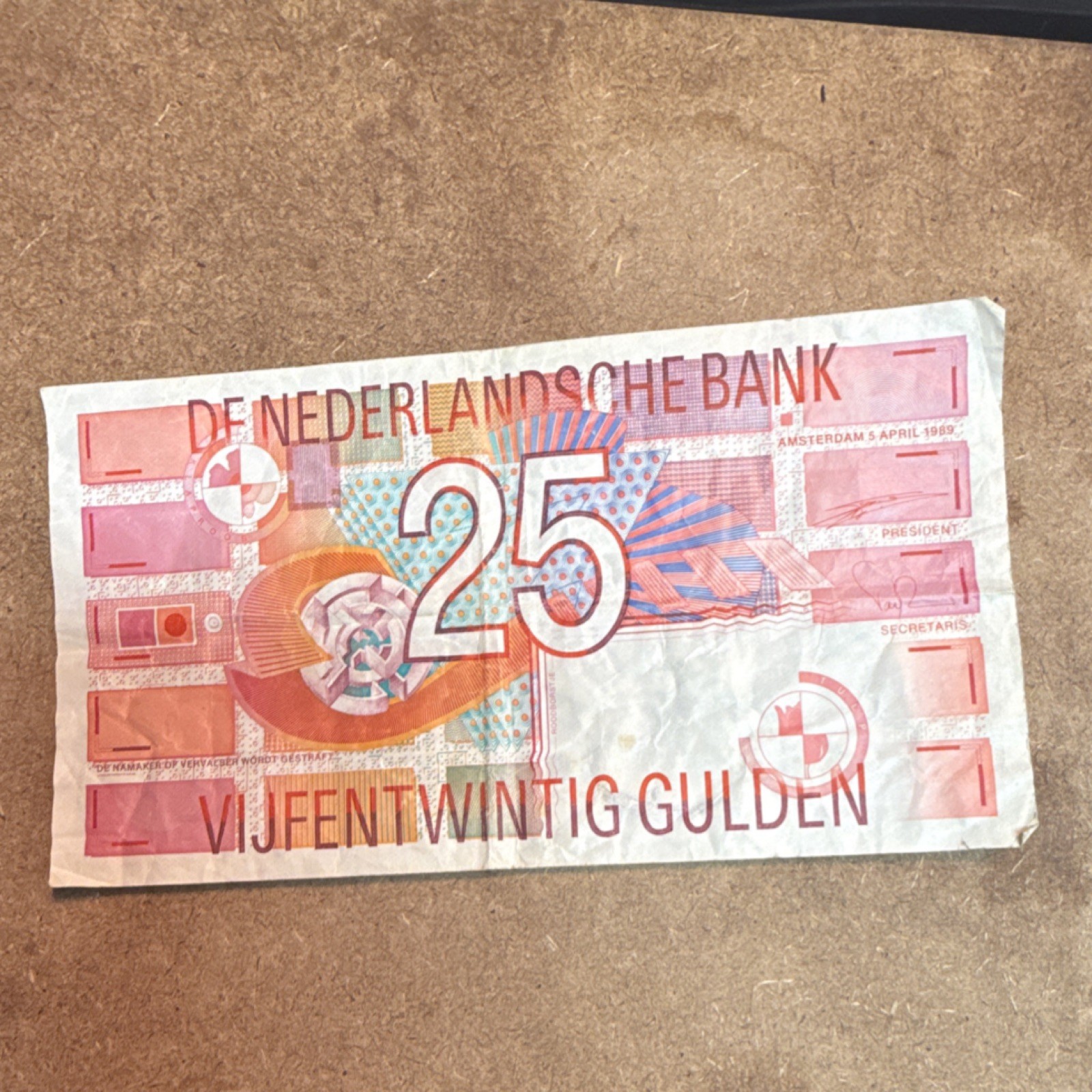 Netherlands 25 Gulden 1989 De Nederlandsche Bank Paper Banknote