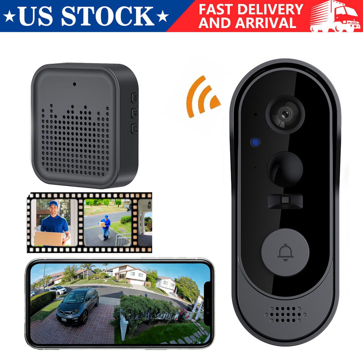 Smart Wireless WiFi Doorbell Camera Phone Door Ring Video Intercom Security Bell