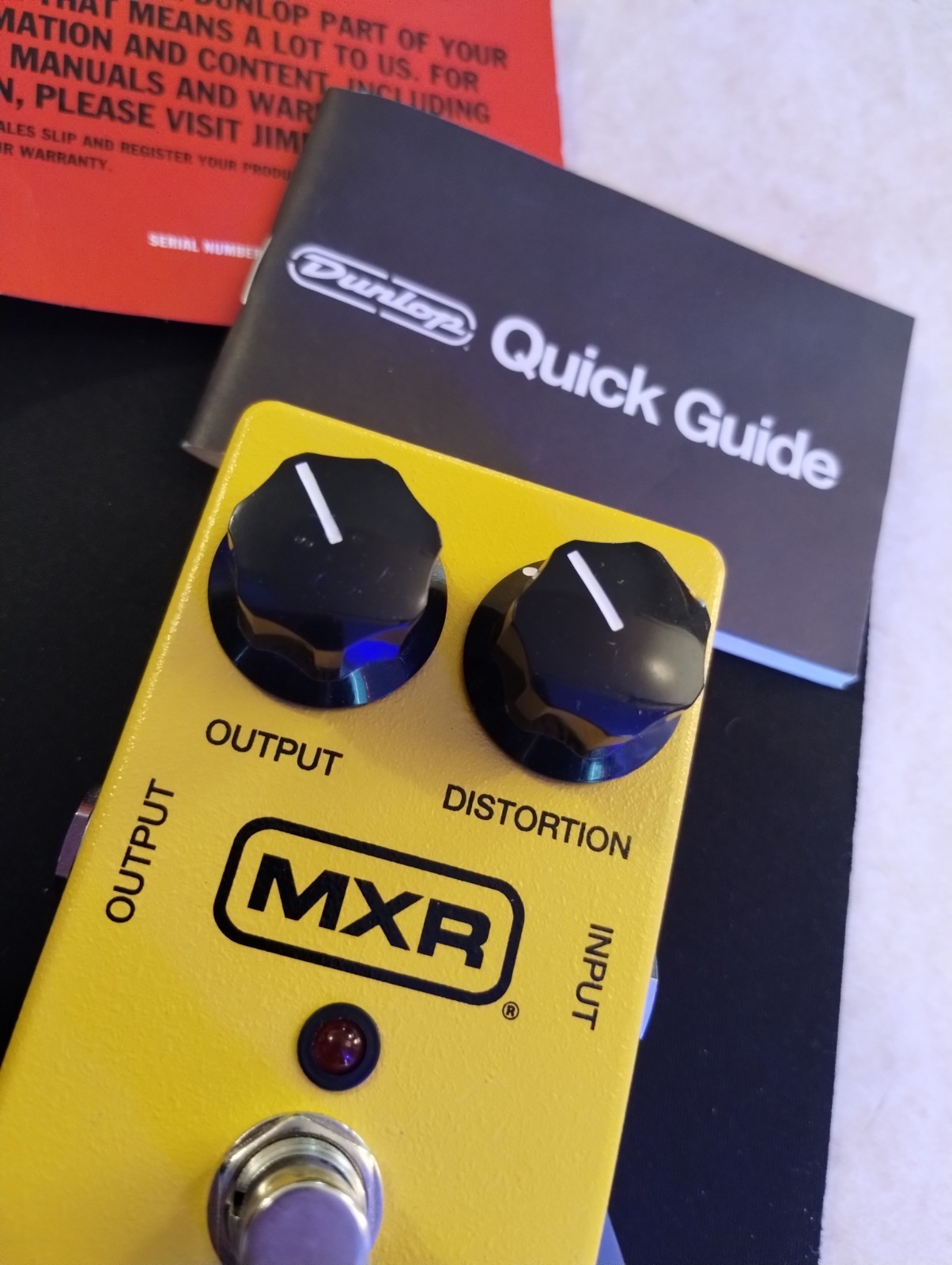 MXR Distortion+ Distortion Guitar Pedal Yellow w/ Box, Quick Guide, Knob Covers