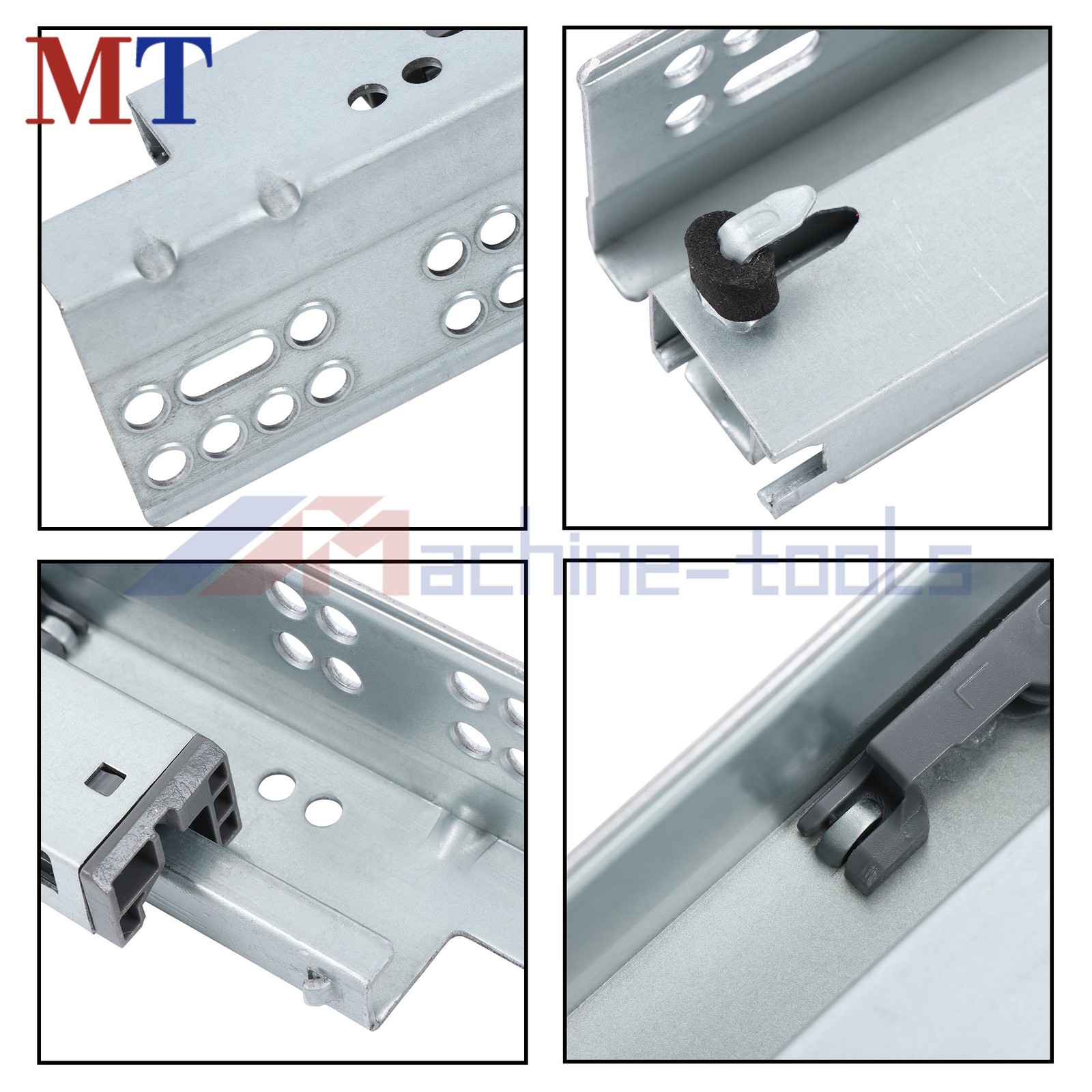 18" Drawer Slides with Rear Brackets Soft Close High Load Capacity