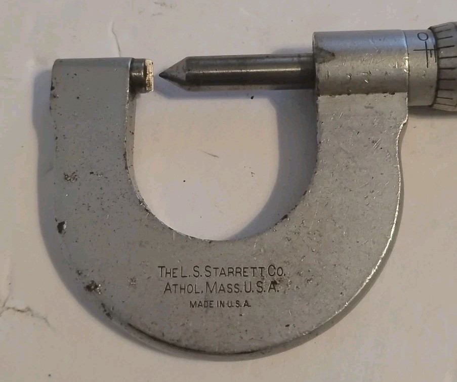 Vintage LS Starrett Co No. 575 Thread Micrometer 0-1" Range