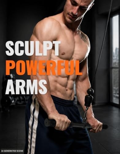 Share Straight Bar Cable Attachment with Fixed Ring, NonSlip Tricep Bar