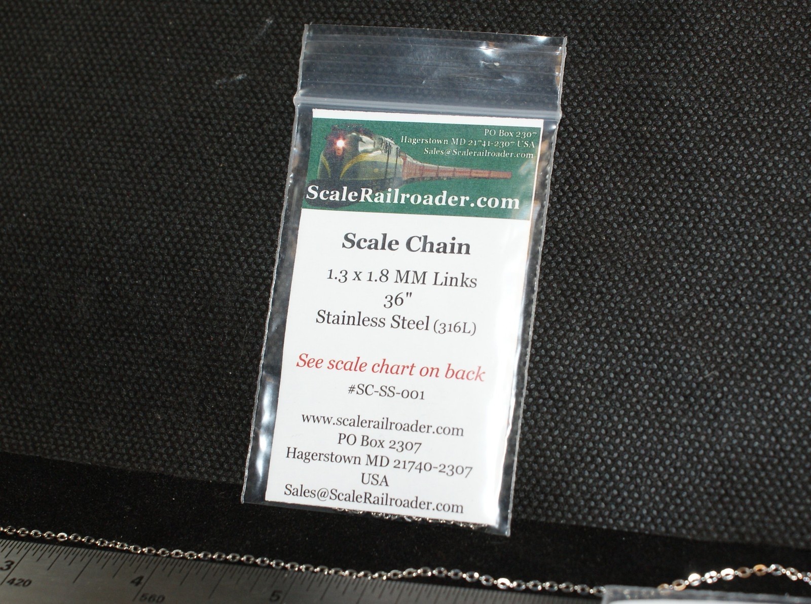 Scale Chain 1.3 x 1.8MM x 36" Stainless Steel (see Chart) G  O  S  HO TT N