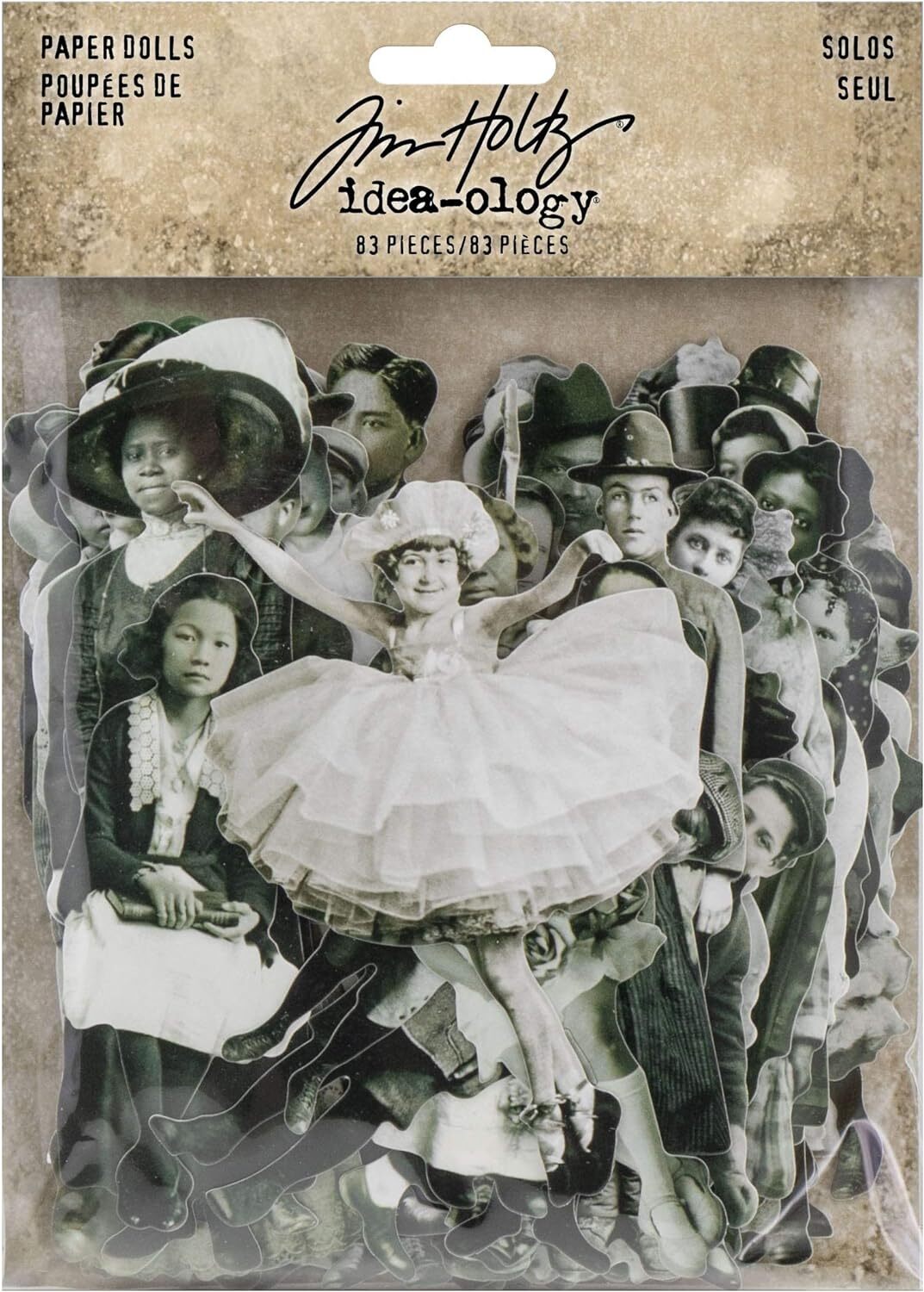 Tim Holtz Idea-Ology Paper Dolls Die-Cuts 83/Pkg-Solos Art Craft, Red, Green